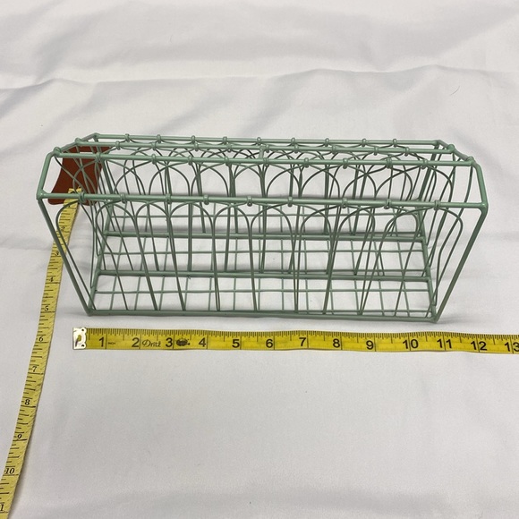 Mint Green Wire Letter Holder Organizer Desk Accessory - Picture 4 of 7